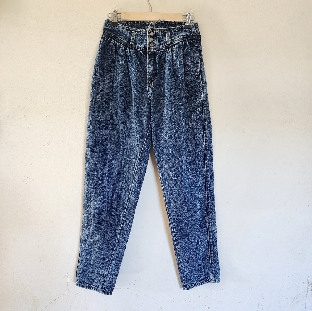 Vintage Zena Highwaisted Yoke Mom Jeans | No rear pockets | size 7 USA Made - Picture 1 of 5